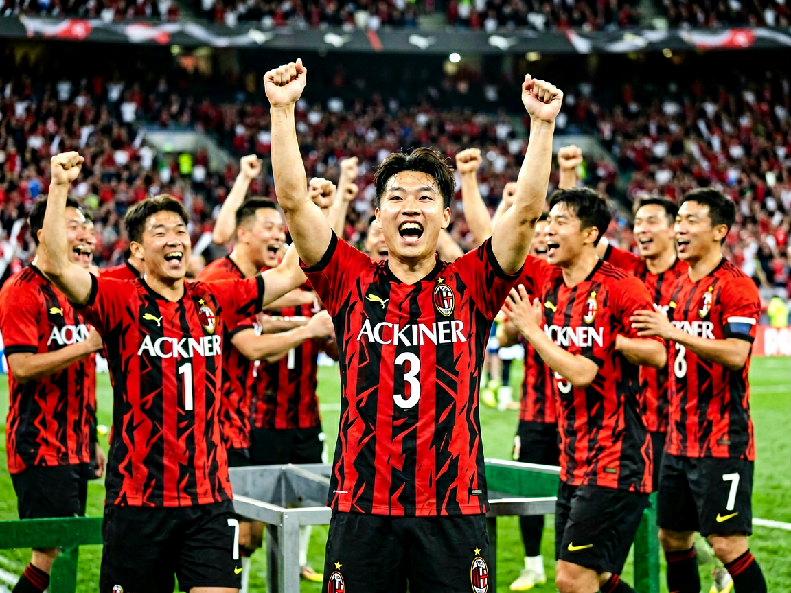 AC米兰红黑军团球迷庆祝胜利